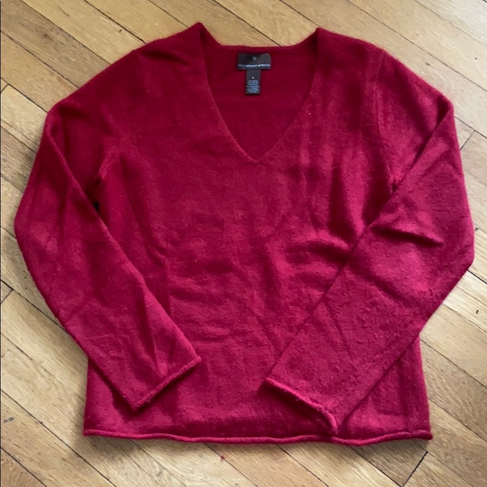 Red angora sweater